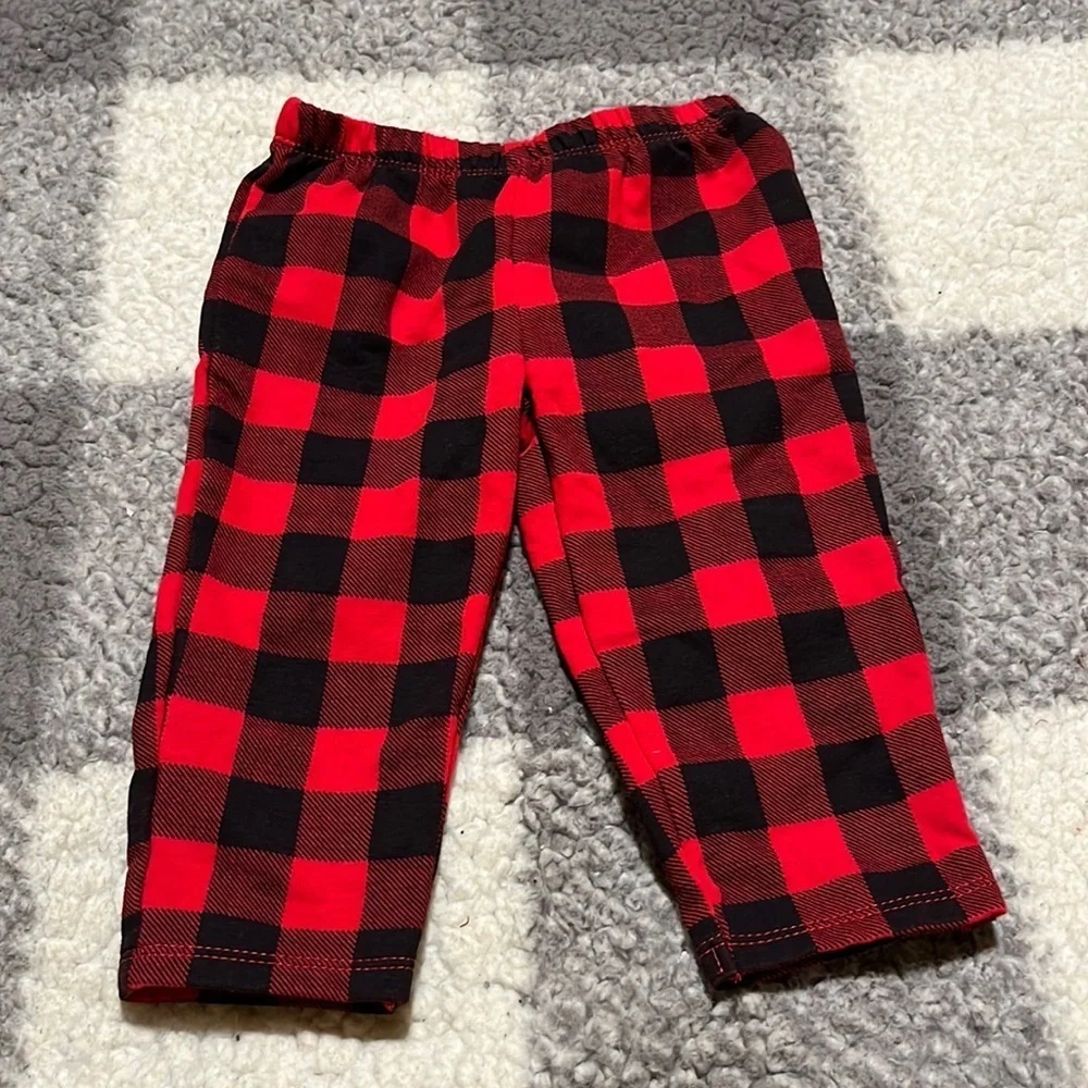 Carters Buffalo Plaid Buffalo Check Joggers Pants size 9 months